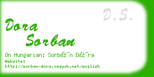 dora sorban business card